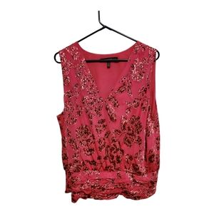 White House Black Market pink sleeveless ruched blouse, size XL